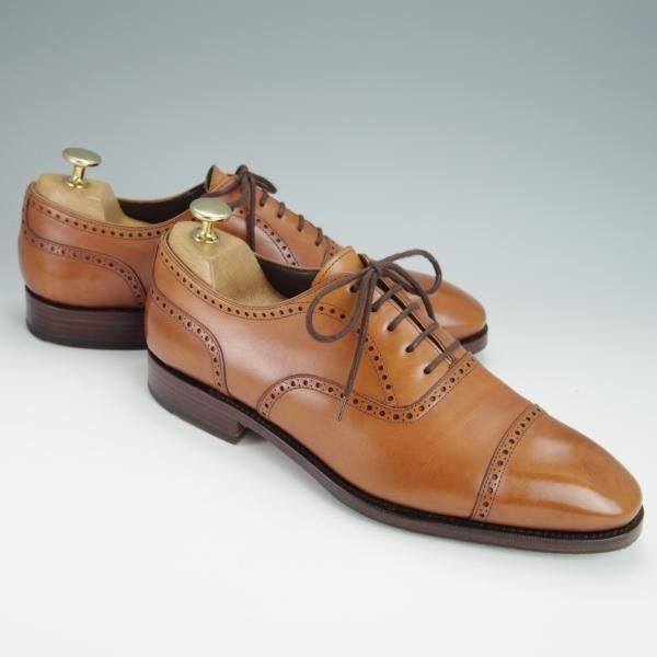 極上★(スペイン製)CARMINA/カルミナ SIZE 6.5【定価￥72,600-★クォーターブローグ/SIMPSOMラスト】80105/茶★h311