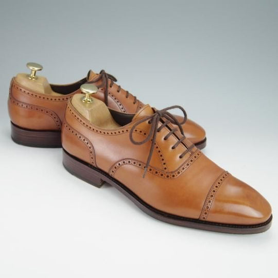 極上★(スペイン製)CARMINA/カルミナ SIZE 6.5【定価￥72,600-★クォーターブローグ/SIMPSOMラスト】80105/茶★h311