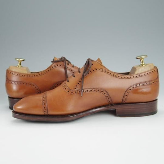 極上★(スペイン製)CARMINA/カルミナ SIZE 6.5【定価￥72,600-★クォーターブローグ/SIMPSOMラスト】80105/茶★h311