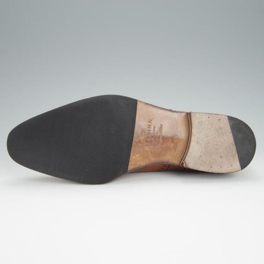 極上★(スペイン製)CARMINA/カルミナ SIZE 6.5【定価￥72,600-★クォーターブローグ/SIMPSOMラスト】80105/茶★h311