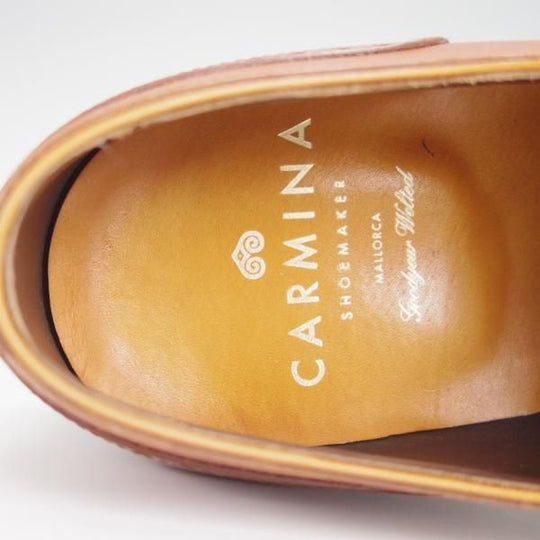 極上★(スペイン製)CARMINA/カルミナ SIZE 6.5【定価￥72,600-★クォーターブローグ/SIMPSOMラスト】80105/茶★h311