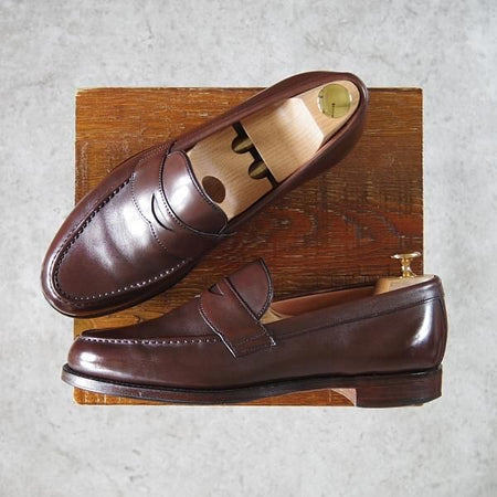 極上★(英)チーニー 6.5F【定価￥78,100-★HUDSON/ハドソン】5203ラスト/コインローファー/カーフ/MOCHA/濃茶/メンズ/CHEANEY★h312