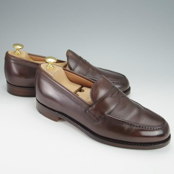極上★(英)チーニー 6.5F【定価￥78,100-★HUDSON/ハドソン】5203ラスト/コインローファー/カーフ/MOCHA/濃茶/メンズ/CHEANEY★h312
