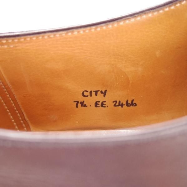 極上★ジョンロブ 7.5EE【貴重★2466ラストのCITY/シティ/PARISロゴ】ストレートチップ/カーフ/黒/メンズ/JOHN LOBB★h313