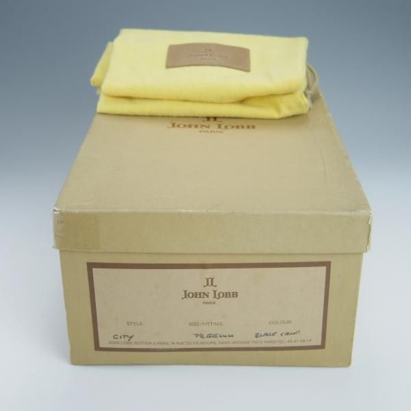 極上★ジョンロブ 7.5EE【貴重★2466ラストのCITY/シティ/PARISロゴ】ストレートチップ/カーフ/黒/メンズ/JOHN LOBB★h313