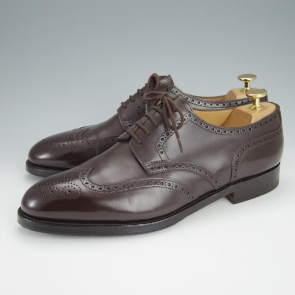 極美品★ジョンロブ 7.5E【現行オーダー価格￥270,600-★8695ラスト/DARBY 2】ダービー/フルブローグ/カーフ/濃茶/JOHN LOBB★h321