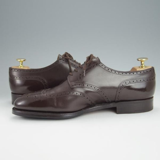 極美品★ジョンロブ 7.5E【現行オーダー価格￥270,600-★8695ラスト/DARBY 2】ダービー/フルブローグ/カーフ/濃茶/JOHN LOBB★h321