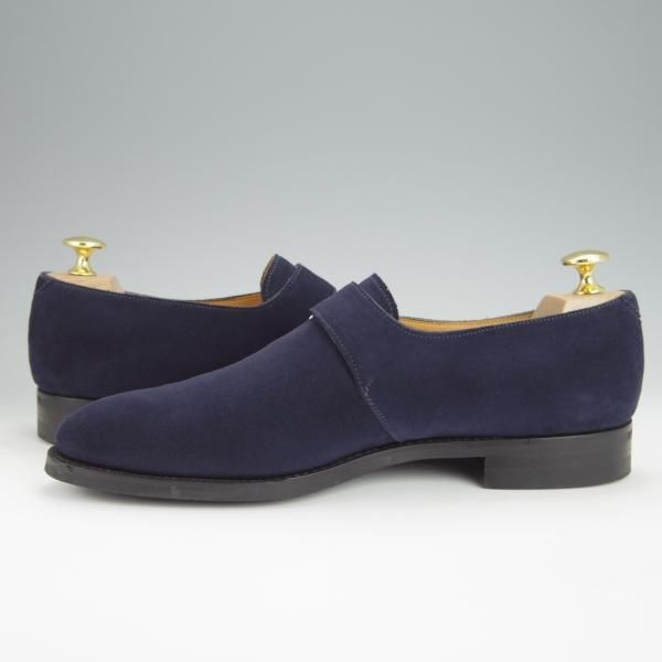 未使用★Oriental/オリエンタル SIZE 6【定価￥42,900-★ダイナイトソール仕様/JOSEPH】3306/モンクストラップ/スエード/紺/メンズ★h322