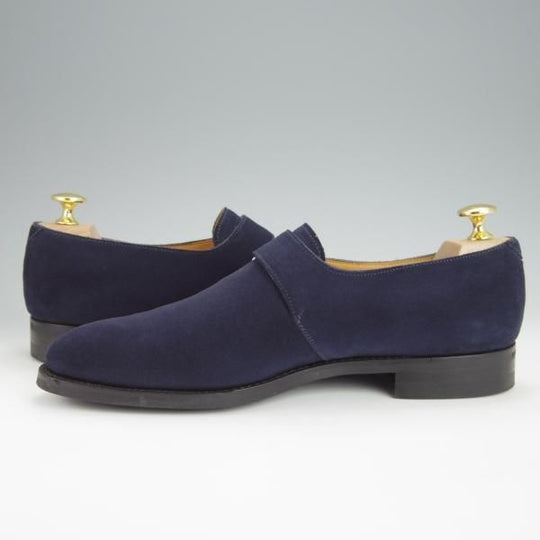 未使用★Oriental/オリエンタル SIZE 6【定価￥42,900-★ダイナイトソール仕様/JOSEPH】3306/モンクストラップ/スエード/紺/メンズ★h322