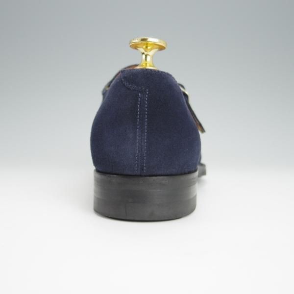 未使用★Oriental/オリエンタル SIZE 6【定価￥42,900-★ダイナイトソール仕様/JOSEPH】3306/モンクストラップ/スエード/紺/メンズ★h322