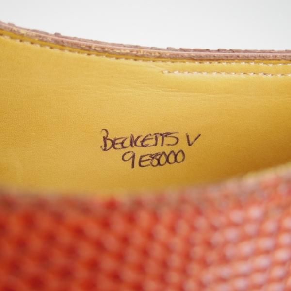 極美品★ジョンロブ 9E【高額★リザード革/BECKETTS V/8000ラスト】ベケッツ/プレーントゥ/茶系/メンズ/JOHN LOBB★h323