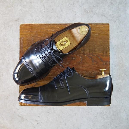 極上★(伊)タニノクリスチー SIZE 5【定価15万以上★ストレートチップ/128768】カーフ/黒/メンズ/TANINO CRISCI★h324