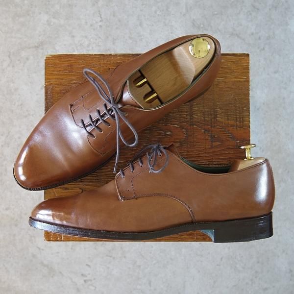 極上★トリッカーズ SIZE 9【現行定価9.3万円程度★プレーントゥ/M7063】カーフ/茶/メンズ/Tricker's★h326