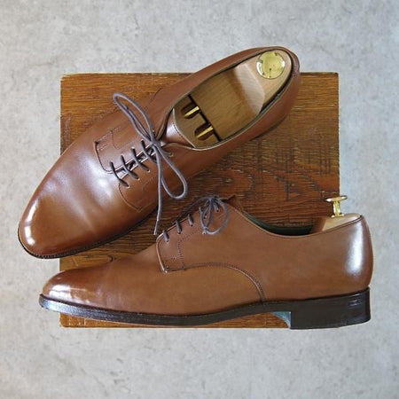 極上★トリッカーズ SIZE 9【現行定価9.3万円程度★プレーントゥ/M7063】カーフ/茶/メンズ/Tricker's★h326