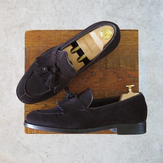 美品★(伊)エルメネジルド・ゼニア UK5.5程度【グッドイヤーウェルテッド製法★クチュールライン/Couture】濃茶/Ermenegildo Zegna★h327