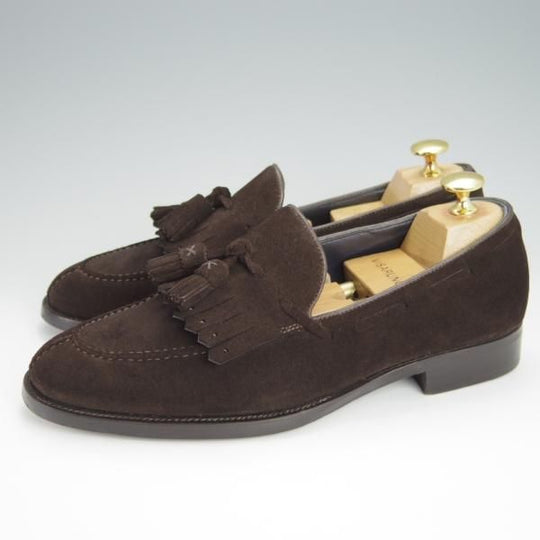 美品★(伊)エルメネジルド・ゼニア UK5.5程度【グッドイヤーウェルテッド製法★クチュールライン/Couture】濃茶/Ermenegildo Zegna★h327