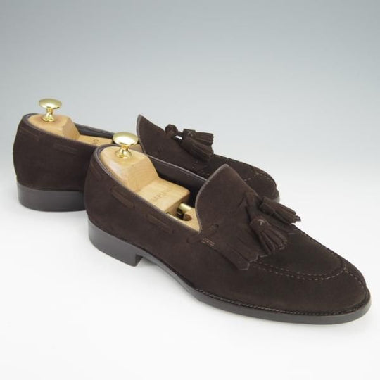 美品★(伊)エルメネジルド・ゼニア UK5.5程度【グッドイヤーウェルテッド製法★クチュールライン/Couture】濃茶/Ermenegildo Zegna★h327