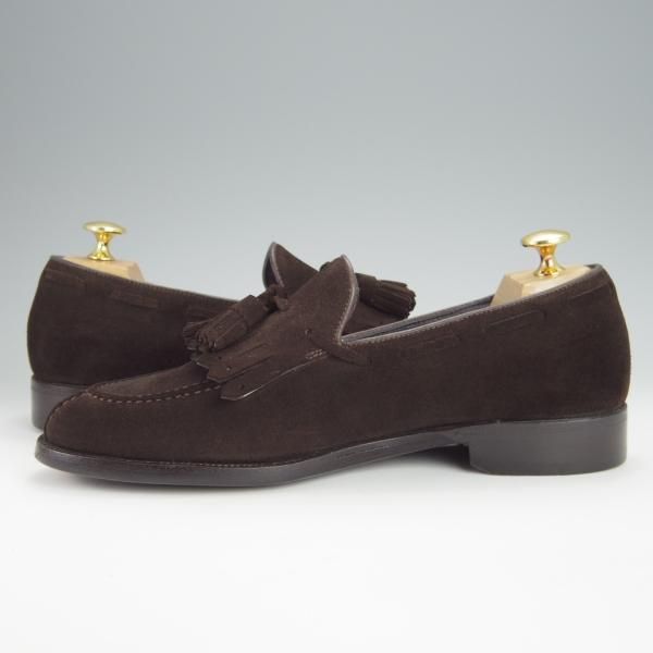 美品★(伊)エルメネジルド・ゼニア UK5.5程度【グッドイヤーウェルテッド製法★クチュールライン/Couture】濃茶/Ermenegildo Zegna★h327