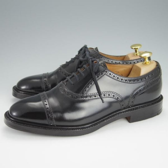 ★チャーチ 65F/UK6.5【旧チャーチ★ブックバインダーカーフ/73ラスト】3都市ロゴ/WINSLOW/クォーターブローグ/黒/メンズ/Church's★h328