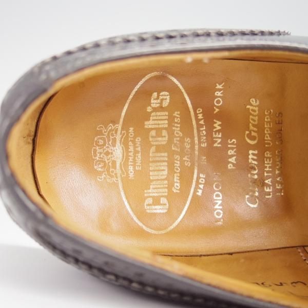 ★チャーチ 65F/UK6.5【旧チャーチ★ブックバインダーカーフ/73ラスト】3都市ロゴ/WINSLOW/クォーターブローグ/黒/メンズ/Church's★h328