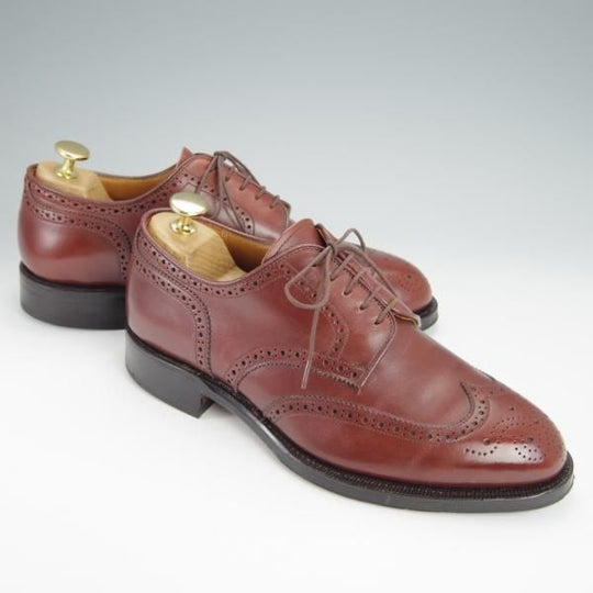 極上★ジョンストン&マーフィー SIZE 6.5【★アリストクラフト/ARISTOCRAFT】フルブローグ/カーフ/赤茶/メンズ/Johnston&Murphy★h331