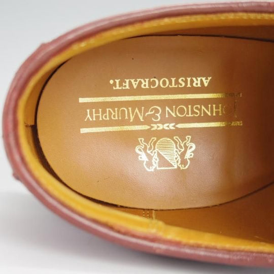 極上★ジョンストン&マーフィー SIZE 6.5【★アリストクラフト/ARISTOCRAFT】フルブローグ/カーフ/赤茶/メンズ/Johnston&Murphy★h331