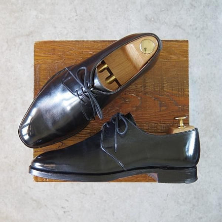 ★クロケット&ジョーンズ 6.5E【★ロイドフットウェア別注/Lloyd Footwear】Vフロント/プレーントゥ/カーフ/黒/メンズ/Crockett&Jones★h333