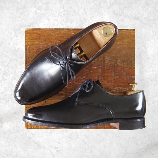 極美品★クロケット&ジョーンズ 6.5E【定価￥90,200-★WIMBORNE 2/プレーントゥ】379ラスト/Vフロント/カーフ/黒/Crockett&Jones★h320