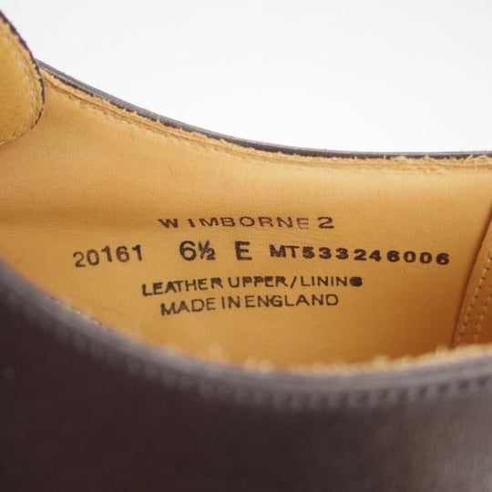 極美品★クロケット&ジョーンズ 6.5E【定価￥90,200-★WIMBORNE 2/プレーントゥ】379ラスト/Vフロント/カーフ/黒/Crockett&Jones★h320