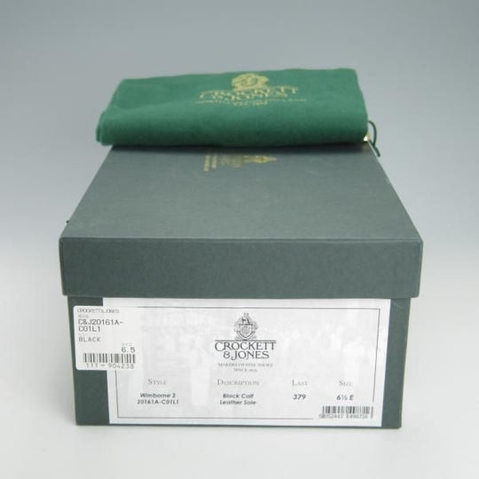 極美品★クロケット&ジョーンズ 6.5E【定価￥90,200-★WIMBORNE 2/プレーントゥ】379ラスト/Vフロント/カーフ/黒/Crockett&Jones★h320