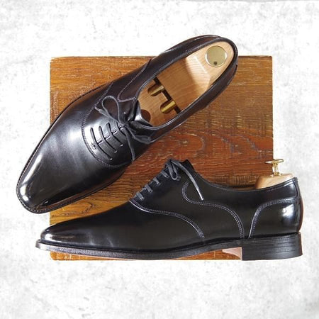 極美品★ジョンロブ 8E【貴重★8000ラスト/OSAKA 2002】サドルシューズ/プレーントゥ/カーフ/黒/メンズ/JOHN LOBB★h336