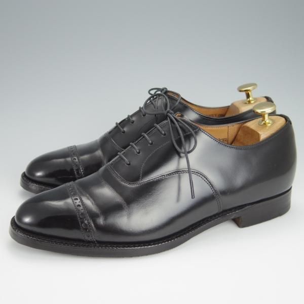 ★チャーチ 70F/UK7【旧チャーチ★ブックバインダーカーフ/3都市ロゴ】84ラスト/Barcroft/パンチドキャップトゥ/黒/Church's★h338