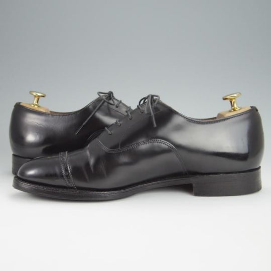 ★チャーチ 70F/UK7【旧チャーチ★ブックバインダーカーフ/3都市ロゴ】84ラスト/Barcroft/パンチドキャップトゥ/黒/Church's★h338