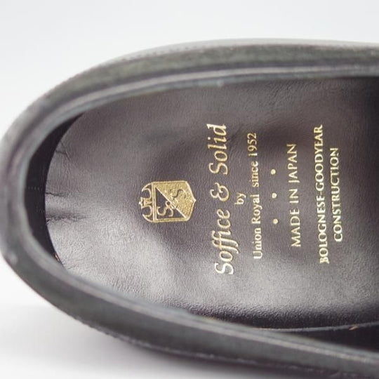 新品★Soffice&Solid/ソフィス&ソリッド SIZE 9【定価￥59,400-★コンビ仕様/カーフ×スエード/S802】黒/トレーディングポスト取扱★h342