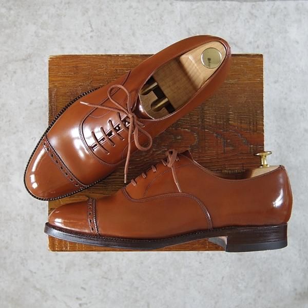 ★チャーチ 75F/UK7.5【旧チャーチ★ブックバインダーカーフ/3都市ロゴ】84ラスト/Barcroft/パンチドキャップトゥ/茶/Church's★h344