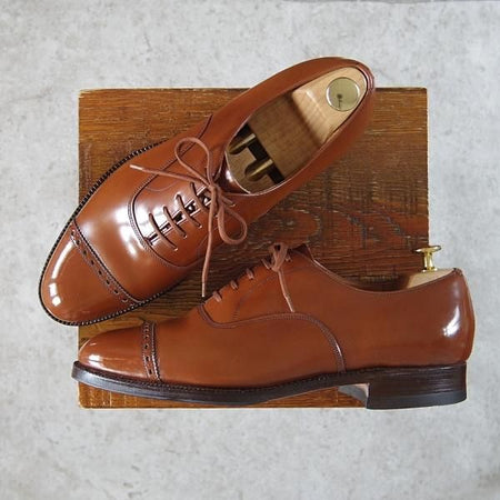 ★チャーチ 75F/UK7.5【旧チャーチ★ブックバインダーカーフ/3都市ロゴ】84ラスト/Barcroft/パンチドキャップトゥ/茶/Church's★h344