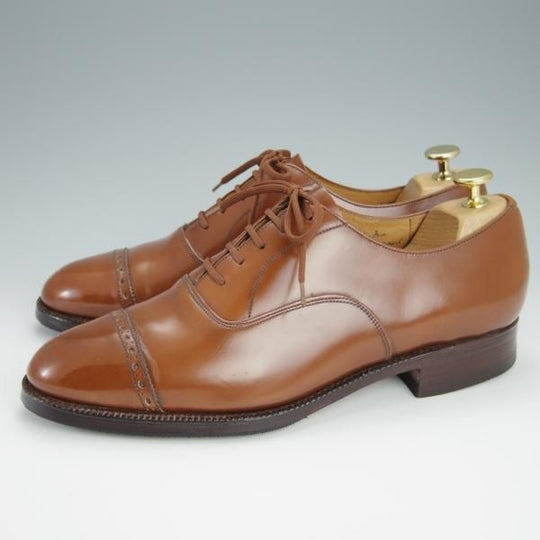 ★チャーチ 75F/UK7.5【旧チャーチ★ブックバインダーカーフ/3都市ロゴ】84ラスト/Barcroft/パンチドキャップトゥ/茶/Church's★h344