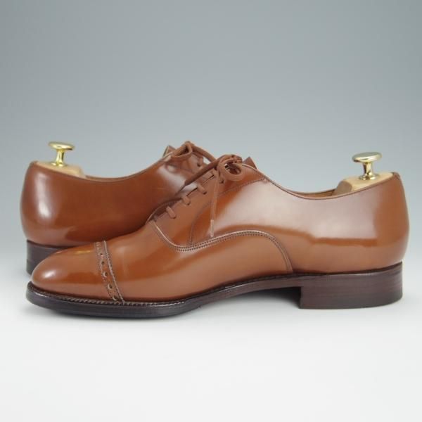★チャーチ 75F/UK7.5【旧チャーチ★ブックバインダーカーフ/3都市ロゴ】84ラスト/Barcroft/パンチドキャップトゥ/茶/Church's★h344