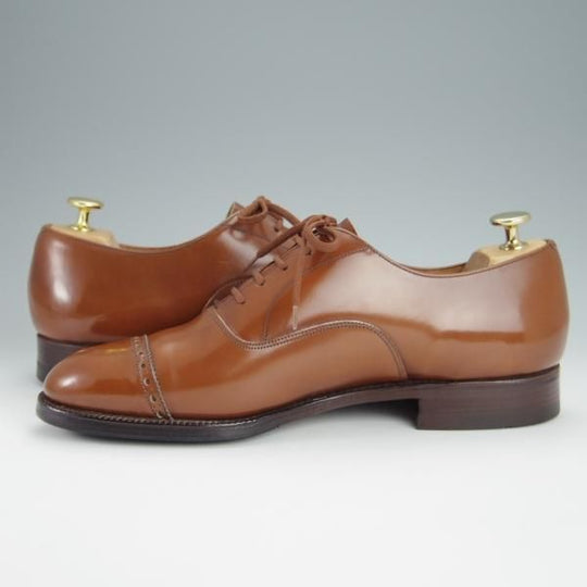 ★チャーチ 75F/UK7.5【旧チャーチ★ブックバインダーカーフ/3都市ロゴ】84ラスト/Barcroft/パンチドキャップトゥ/茶/Church's★h344