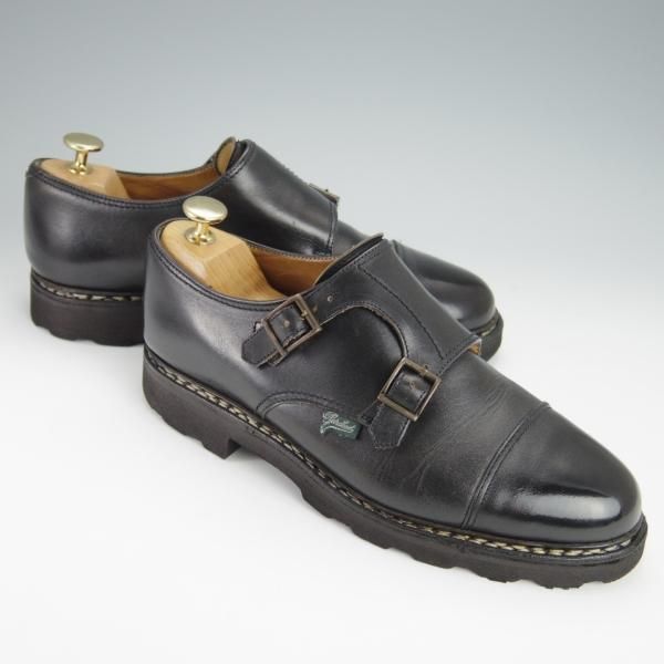 ★パラブーツ SIZE 6【定価￥74,800-★ウィリアム/WILLIAM】ダブルモンク/リスレザー/NOIR/黒/メンズ/Paraboot★h348