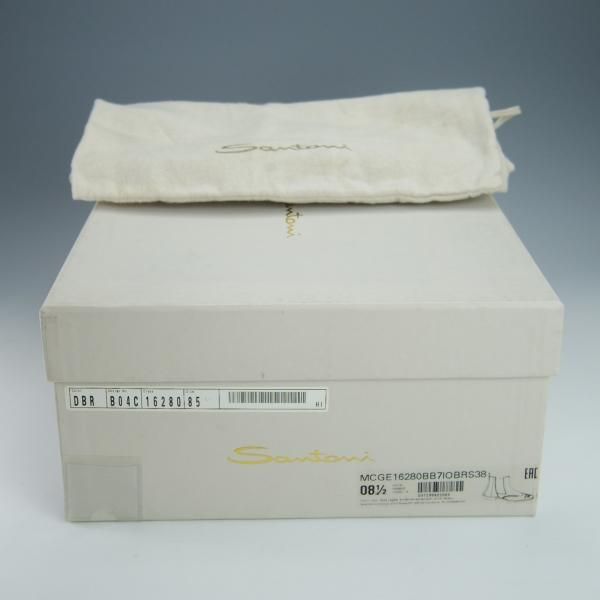 未使用★(伊)サントーニ SIZE 8.5【定価￥149,040-★サイドゴアブーツ】カーフ/茶/メンズ/Santoni★h350