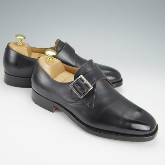 極美品★クロケット&ジョーンズ 5.5F【貴重★(英)GORDON SCOTT別注/DEVON】モンクストラップ/カーフ/黒/メンズ/Crockett&Jones★h357