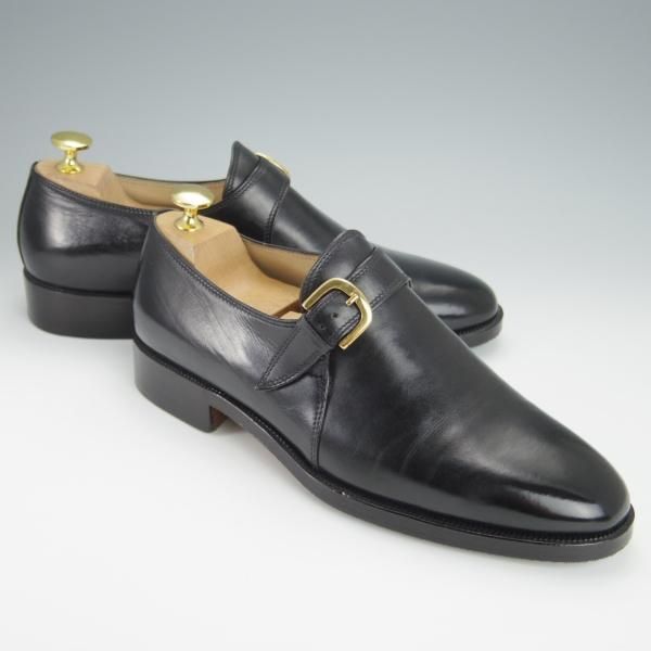 極上★(伊)タニノクリスチー SIZE 7【定価15万円以上★モンクストラップ/121288】カーフ/黒/メンズ/TANINO CRISCI★h359