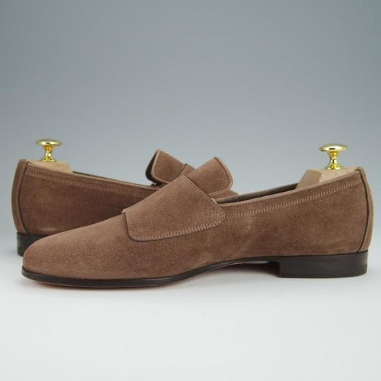 新品★(伊)サントーニ SIZE 5.5【モデル定価￥104,500-★CARLOSラスト/カルロス/13907】ダブルバックル/ローファー/茶/Santoni★h362