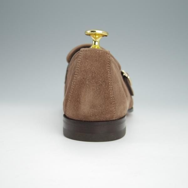 新品★(伊)サントーニ SIZE 5.5【モデル定価￥104,500-★CARLOSラスト/カルロス/13907】ダブルバックル/ローファー/茶/Santoni★h362