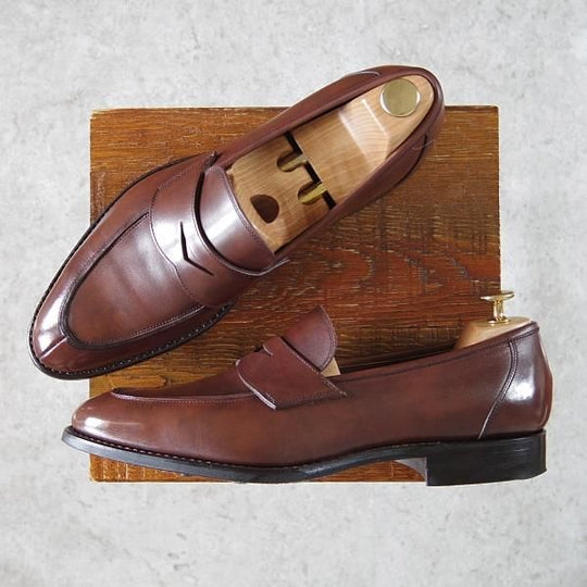 美品★トレーディングポスト/ユニオンロイヤル製 SIZE 8【定価￥49,500-★撥水レザー/ダイナイトソール/T607】コインローファー/茶★h364