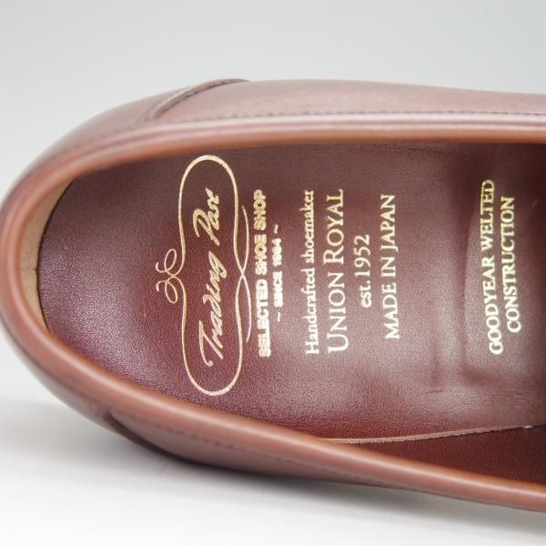 美品★トレーディングポスト/ユニオンロイヤル製 SIZE 8【定価￥49,500-★撥水レザー/ダイナイトソール/T607】コインローファー/茶★h364