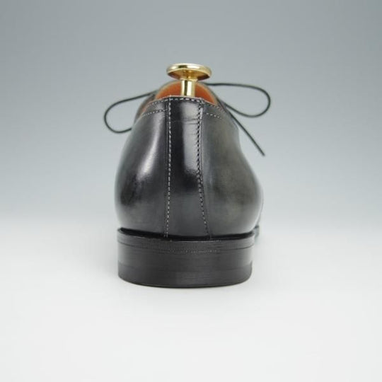 極上★(伊)サントーニ SIZE 6【貴重★オパンケ＋マッケイ製法/黒〜グレー系パティーヌ】プレーントゥ/11943/カーフ/Santoni★h366