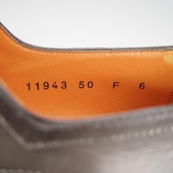 極上★(伊)サントーニ SIZE 6【貴重★オパンケ＋マッケイ製法/黒〜グレー系パティーヌ】プレーントゥ/11943/カーフ/Santoni★h366