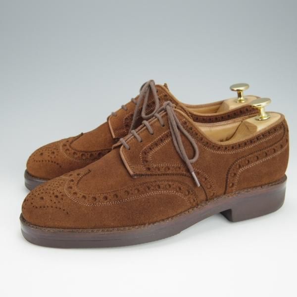 極上★クロケット&ジョーンズ 6E【モデル定価￥85,800-★フルブローグ/CARDIGAN】325ラスト/スエード/濃茶/メンズ/Crockett&Jones★h367